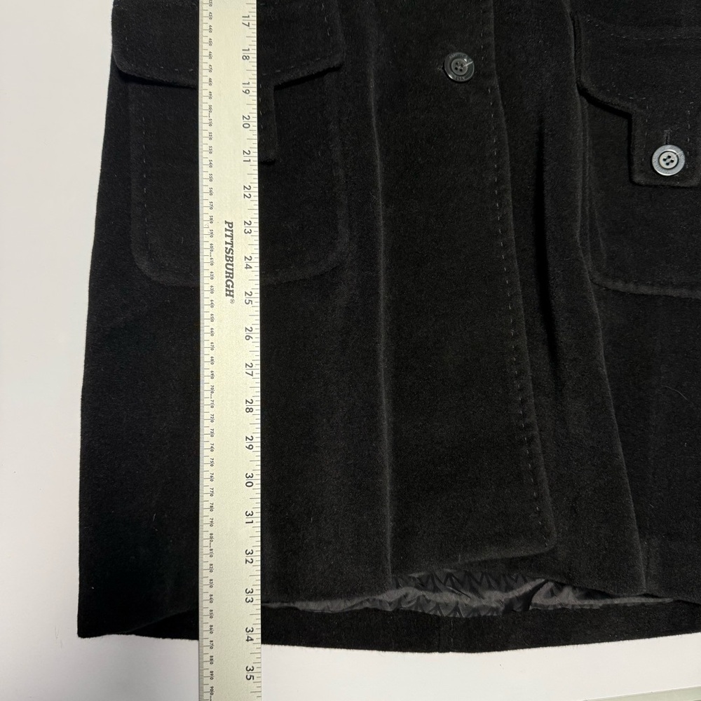 MICHAEL Michael Kors Black Wool Angora Blend Coat Real Fur Collar Women’s 10 - Picture 8 of 13